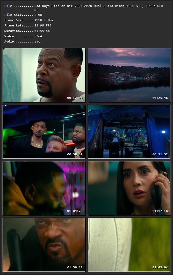 Bad Boys: Ride or Die 2024 Hindi Dual Audio HDRip 1080p – 720p – 480p Screenshot