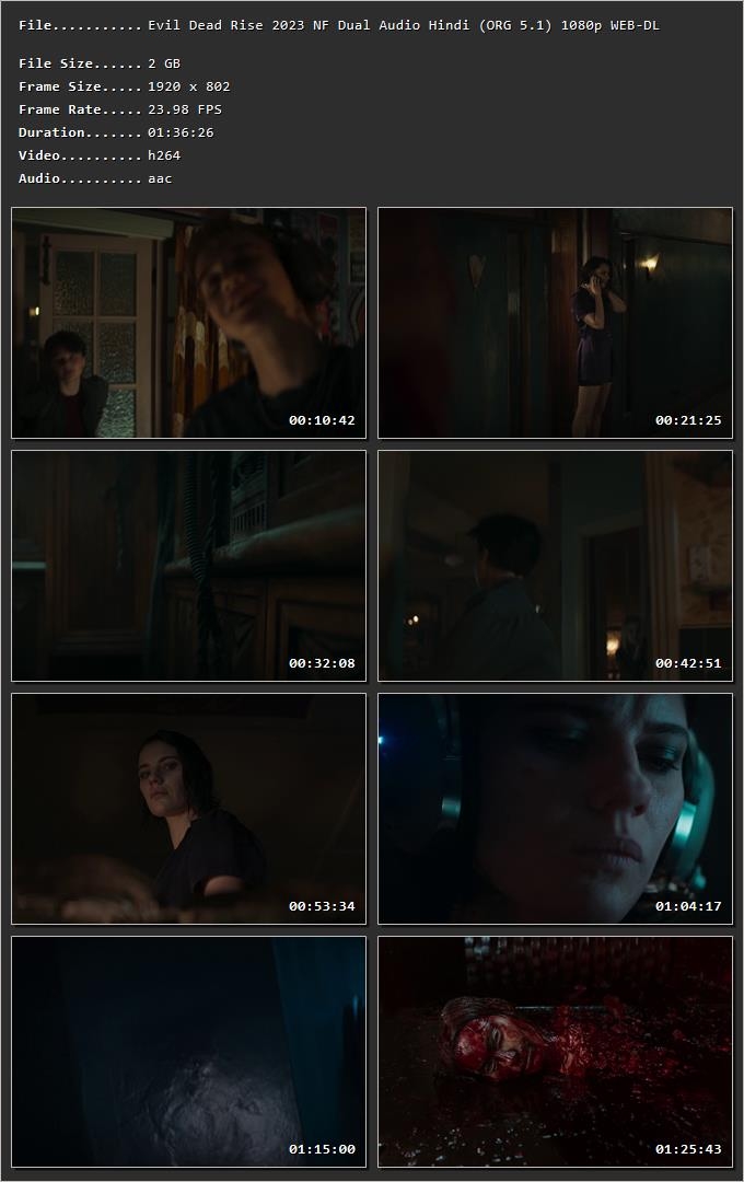 Evil Dead Rise 2023 Hindi (ORG 5.1) HDRip | 720p | 480p | 1080p Screenshot